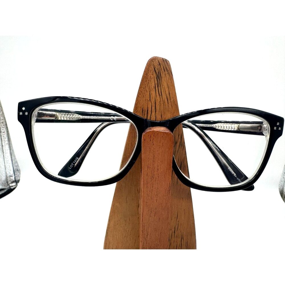 LINK Eyeglasses Black Silver Star Rivets Square Unisex